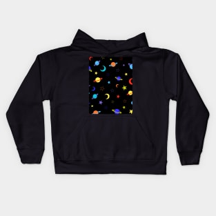 Space, Planets, Stars and Moon, Multi Kids Hoodie